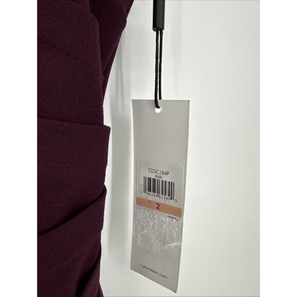 NWT Calvin Klein Women's Size 2 Purple Round-Neck Sleeveless Sheath Dress Work - Picture 9 of 13